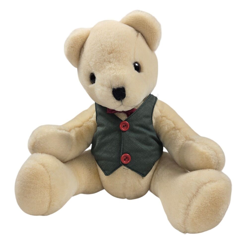 Applause Plush Welcome Friends Jointed Teddy Bear Vest Bowtie‎ #21393 1988 13"